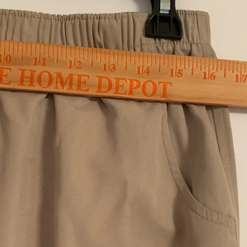 Alia Women’s Elastic Waist Pockets Tan Pants Size 16 - Picture 2 of 6